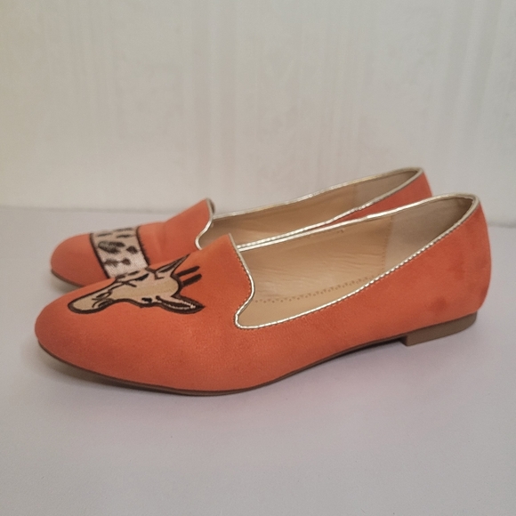C Wonder Orange Giraffe Ballet Flats Size 7.5 - Picture 6 of 10